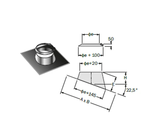 Isoleco Dubbelwandig rookgasbocht Isoleco 30° 180mm/130mm 31.661.60.80