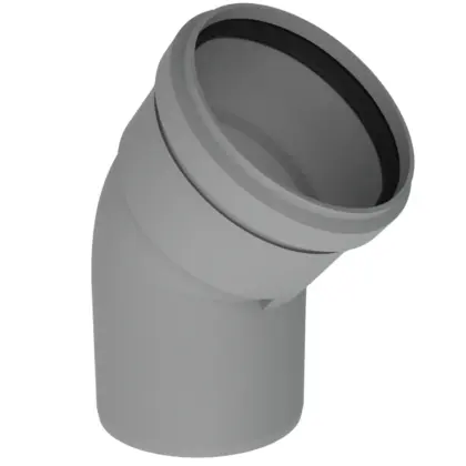 Isoleco Enkelwandige rookgasbocht Isoleco Twinline 45° 60mm/60mm kunststof 470 40.047.02.14