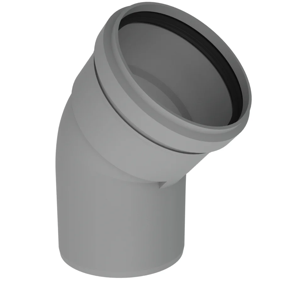 Isoleco Enkelwandige rookgasbocht Isoleco Twinline 45° 60mm/60mm kunststof 470 40.047.02.14