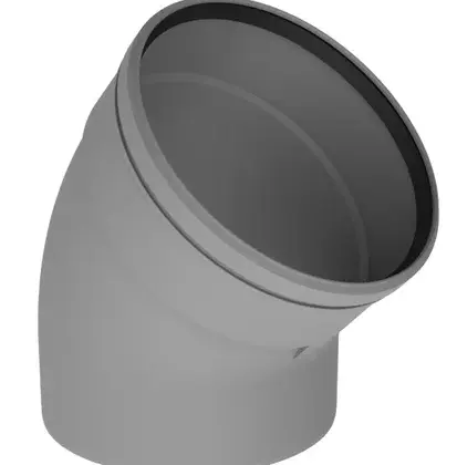 Isoleco Enkelwandige rookgasbocht Isoleco 45° 200mm/200mm kunststof met lipring 40.047.07.81