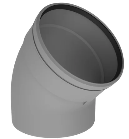 Isoleco Enkelwandige rookgasbocht Isoleco 45° 200mm/200mm kunststof met lipring 40.047.07.81