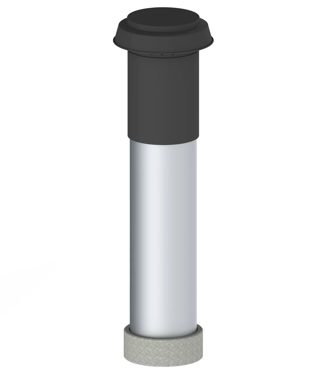 Isoleco Dakdoorvoer rond luchtkanaal Isoleco inox Ø160mm enkelwandig zwart 40.048.06.00