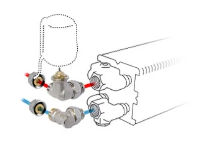 Jaga Driewegset Jaga set 29 geschikt voor tweepijpssysteem 16/2mm wandaansluiting wandthermostaat : RW COLOHWLRW3616