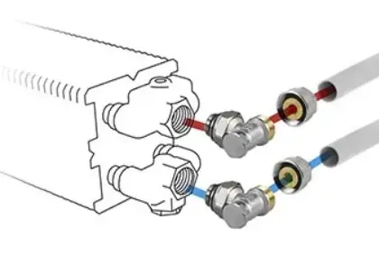 Jaga Driewegset Jaga set 226 geschikt voor tweepijpssysteem 20/2mm wandaansluiting COLOLOA004620