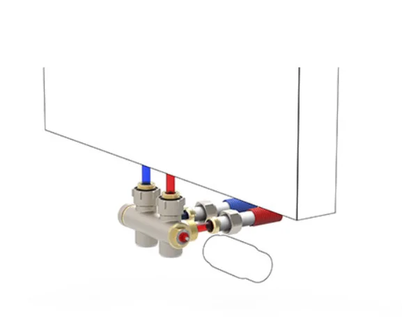 Jaga Driewegset Jaga set 143 geschikt voor tweepijpssysteem 16/2mm vloer/wandaansluiting thermo-elektrische motor 230 VAC COLOMHG234616