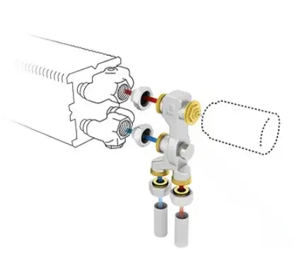Jaga Driewegset Jaga set 14 geschikt voor éénpijpssysteem 16/2mm vloeraansluiting thermostaatkop verwarmen en koelen : HC COLOPF1HC3616