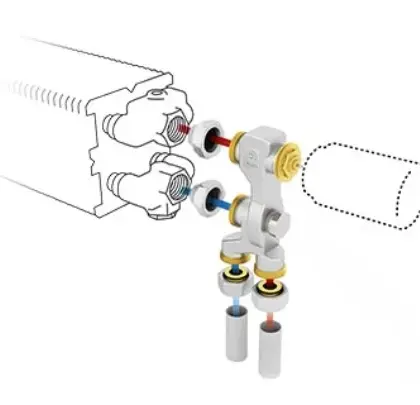 Jaga Driewegset Jaga set 12 geschikt voor tweepijpssysteem 16/2mm vloeraansluiting thermostaatkop : JH COLOPF2JH3616