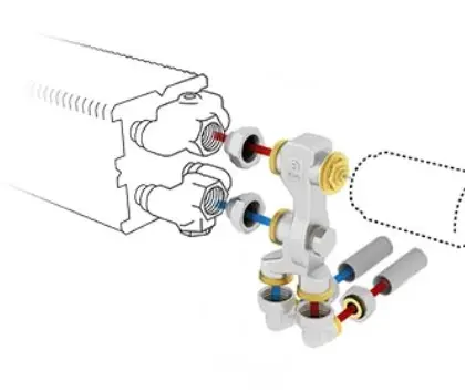 Jaga Driewegset Jaga set 13 geschikt voor éénpijpssysteem 15/1mm wandaansluiting thermostaatkop : JH COLOPW1JH3115