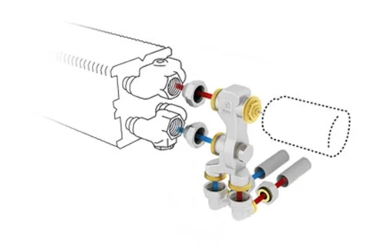 Jaga Driewegset Jaga set 13 geschikt voor éénpijpssysteem 15/1mm wandaansluiting handknop : MA COLOPW1MA3115