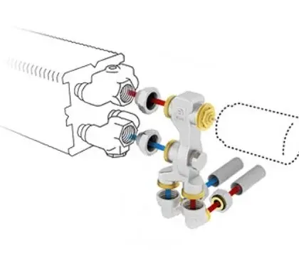 Jaga Driewegset Jaga set 11 geschikt voor tweepijpssysteem 16/2mm wandaansluiting thermostaatkop : AC COLOPW2AC3616