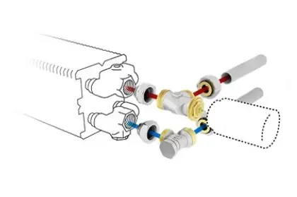 Jaga Driewegset Jaga set 25 geschikt voor tweepijpssysteem 16/2mm wandaansluiting thermostaatkop : AB COLOSW2AB3616