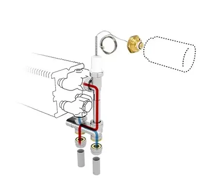 Jaga Driewegset Jaga set 116 geschikt voor tweepijpssysteem 16/2mm vloeraansluiting thermostaatkop verwarmen en koelen : HC COLOVBCFHC5616