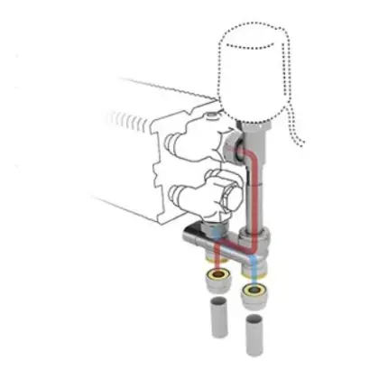 Jaga Driewegset Jaga set 112 geschikt voor tweepijpssysteem 20/2mm vloeraansluiting danfoss wandthermostaat : RD COLOVBCFRD4620