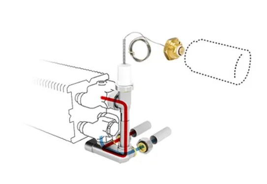 Jaga Driewegset Jaga set 115 geschikt voor tweepijpssysteem 15/1mm wandaansluiting thermostaatkop : AC COLOVBCWAC4115