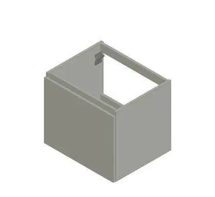 KL11401 Kivu wastafelonderkast met 1 deur greeploos links 600 x 475 x 520 mm - wit