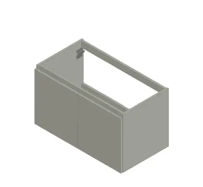 KL11441 Kivu wastafelonderkast met 2 deuren greeploos 900 x 475 x 520 mm - wit