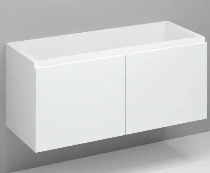 KL11451 Kivu wastafelonderkast met 2 deuren greeploos 1200 x 475 x 520 mm - wit