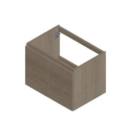 KL1162 Kivu wastafelonderkast met 2 deuren greeploos 700 x 475 x 520 mm - smoked oak
