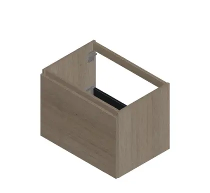 KL1166 Kivu wastafelonderkast met 1 lade greeploos 700 x 475 x 520 mm - smoked oak