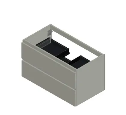 KL11822 Kivu wastafelonderkast met 2 laden greeploos 900 x 475 x 520 mm - wit
