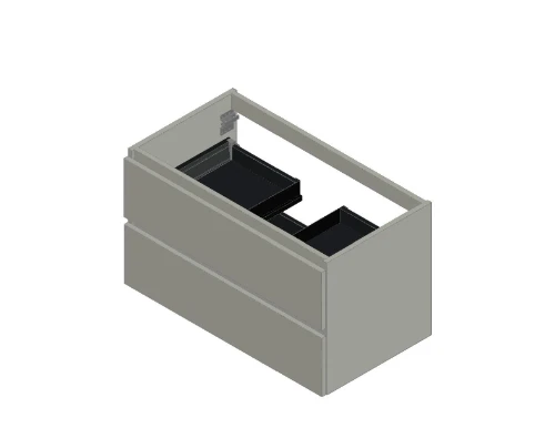 KL11822 Kivu wastafelonderkast met 2 laden greeploos 900 x 475 x 520 mm - wit