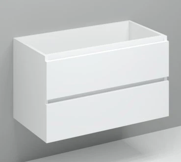 KL11822L Kivu wastafelonderkast met 2 laden links greeploos 900 x 475 x 520 mm - wit