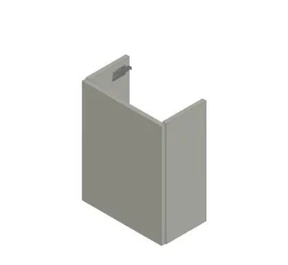 KL12811 Thiny wastafelonderkast met 1 deur rechts 400 x 220 x 520 mm - wit