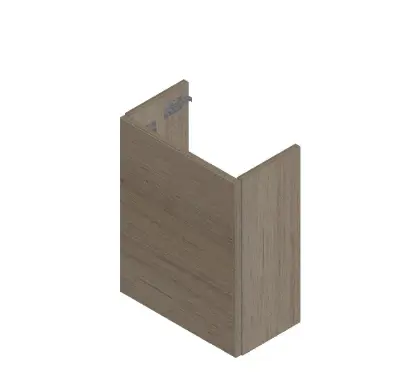 KL1284 Thiny wastafelonderkast met 1 deur links 400 x 220 x 520 mm - smoked oak