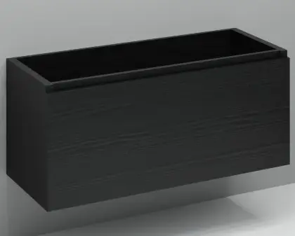 KL2159 Kivu wastafelonderkast met 1 lade greeploos 1200 x 475 x 520 mm - raven oak