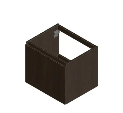 KL2170 Kivu wastafelonderkast met 1 deur greeploos links 600 x 475 x 520 mm - lungo