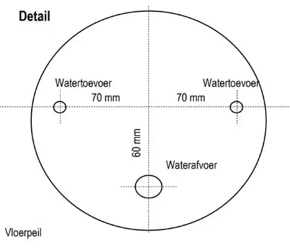 KL2176 Kivu wastafelonderkast met 1 lade greeploos 700 x 475 x 520 mm - lungo