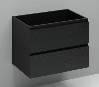 KL2185 Kivu wastafelonderkast met 2 lades greeploos 700 x 475 x 520 mm - raven oak - centrale uitsnijding