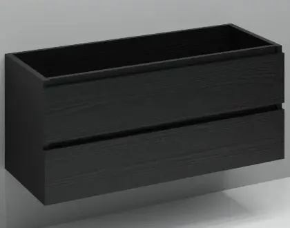 KL2188 Kivu wastafelonderkast met 2 lades greeploos 1200 x 475 x 520 mm - raven oak - dubbele uitsnijding