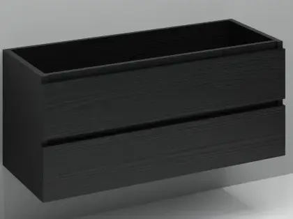 KL2188R Kivu wastafelonderkast met 2 lades greeploos 1200 x 475 x 520 mm - raven oak - rechtse uitsnijding