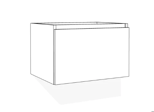 Klaire 39 - wastafelonderkast met 1 lade 600 x 435 x 390 mm - wit KL2921