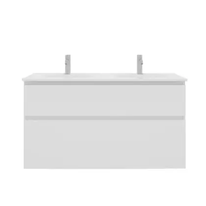 KL2964 Klaire 65 - wastafelonderkast met 2 laden 1200 x 435 x 650 mm - 2 uitsparingen - wit