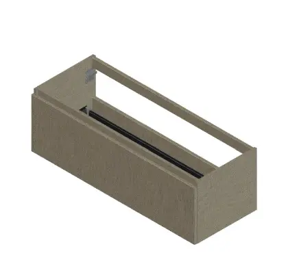 KL3057 Klaire 39 - wastafelonderkast met 1 lade 1200 x 435 x 390 mm - linnen