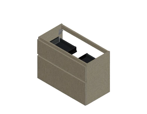 Klaire 65 - wastafelonderkast met 2 laden 900 x 435 x 650 mm - uitsparing in het midden - linnen KL3073