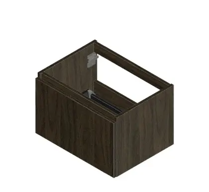 KL3156 Klaire 39 - wastafelonderkast met 1 lade 600 x 435 x 390 mm - walnut