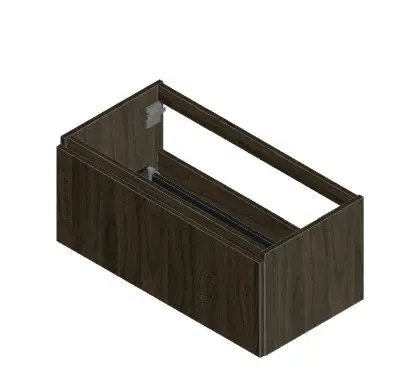 KL3159 Klaire 39 - wastafelonderkast met 1 lade 900 x 435 x 390 mm - walnut