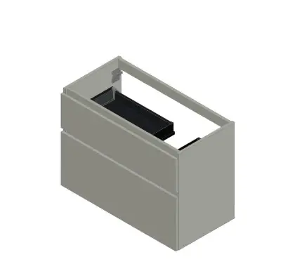 KL3236 Klaire 65 - wastafelonderkast met 2 laden 900 x 435 x 650 mm - uitsparing rechts - wit