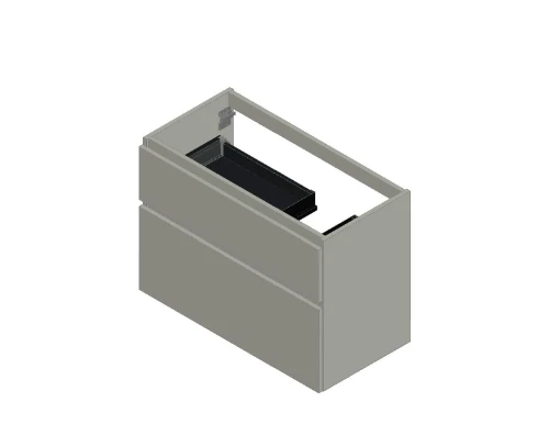 Klaire 65 - wastafelonderkast met 2 laden 900 x 435 x 650 mm - uitsparing rechts - wit KL3236