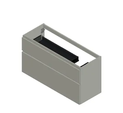 KL3238 Klaire 65 - wastafelonderkast met 2 laden 1200 x 435 x 650 mm - uitsparing rechts - wit