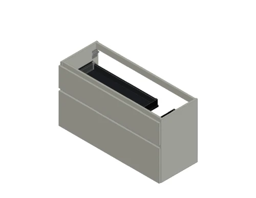 Klaire 65 - wastafelonderkast met 2 laden 1200 x 435 x 650 mm - uitsparing rechts - wit KL3238