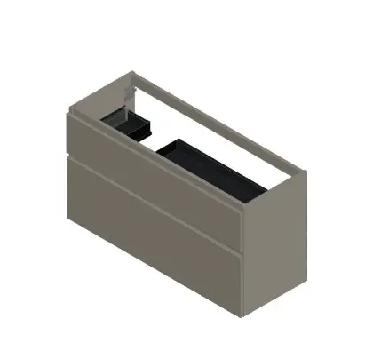 KL3254 Klaire 65 - wastafelonderkast met 2 laden 1200 x 435 x 650 mm - uitsparing links - soft