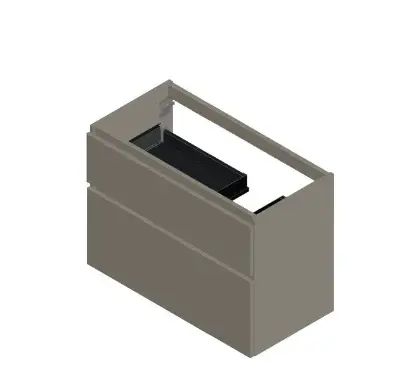 KL3255 Klaire 65 - wastafelonderkast met 2 laden 900 x 435 x 650 mm - uitsparing rechts - soft