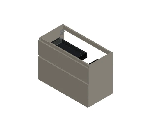 Klaire 65 - wastafelonderkast met 2 laden 900 x 435 x 650 mm - uitsparing rechts - soft KL3255