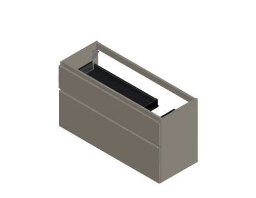 Klaire 65 - wastafelonderkast met 2 laden 1200 x 435 x 650 mm - uitsparing rechts - soft KL3257