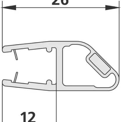 Kermi 1 magneetprofiel 90° voor hoekinstap half deel links (AT EDL, AT E Lengte past tot standaard hoogte 2000 mm 2534096