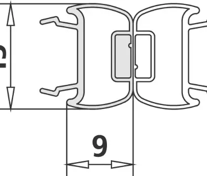 Kermi 1 magneetprofiel 180° voor deur Lengte past tot standaard hoogte 2000 mm 2534770